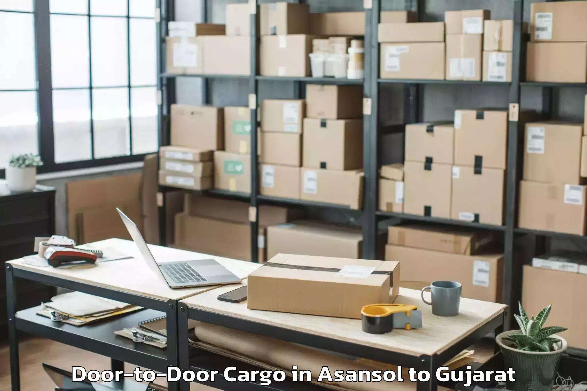 Book Asansol to Vaghodia Door To Door Cargo Online